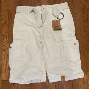 32” long white cargo shirts with tag and belt